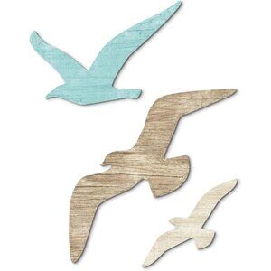 3pcs Wood Seagull Wall Decor Wooden Beach Wall Decor Coastal Theme Wall Art Seag